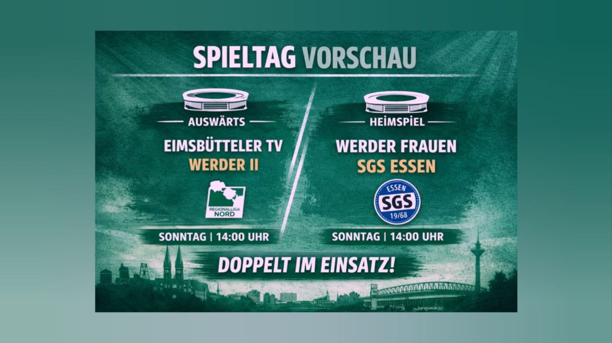 Intensiver Sonntag für Werder Bremen: Bundesliga und Regionalliga im&nbsp;Fokus