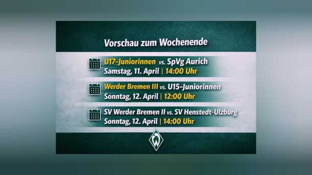 Werder Bremen II und Juniorinnen: Vorschau auf das&nbsp;Wochenende
