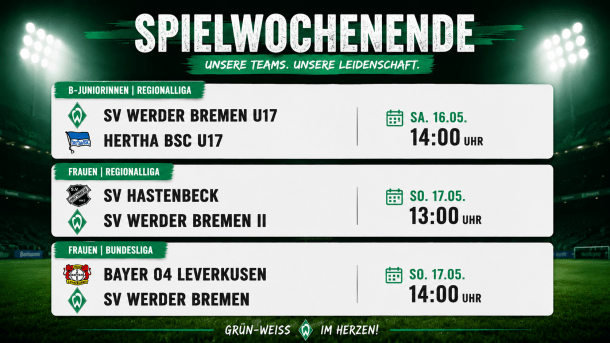 Werder Bremen: U17 auf Meisterschaftskurs, Werder II im&nbsp;Abstiegskampf