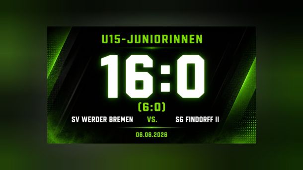 C-Junioren-Landesklasse: Werder Bremen U15 triumphiert mit&nbsp;16:0